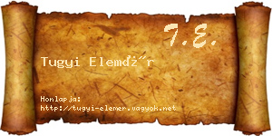 Tugyi Elemér névjegykártya
