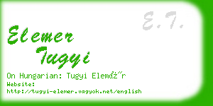 elemer tugyi business card